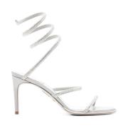 Metallic Rhinestone Spiral Strap Sandalen René Caovilla , Gray , Dames