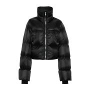 Zwarte Gewatteerde Opstaande Kraag Jas Rick Owens , Black , Dames