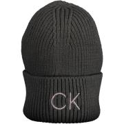 Zwarte Dames Geborduurde Logo Beanie Calvin Klein , Black , Unisex