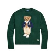 Gebreide Polo-Bear Wol Trui Pullover Ralph Lauren , Green , Dames