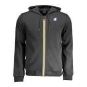 Hoodie met rits zwart lange mouw K-Way , Black , Heren