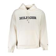 Hoodie Wit Geborduurd Logo Tommy Hilfiger , White , Heren