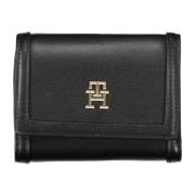 Damesportemonnee Zwart Contrastdetails Rits Tommy Hilfiger , Black , D...