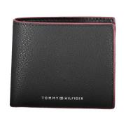 Heren Portemonnee Zwart Contrast Logo Tommy Hilfiger , Black , Heren