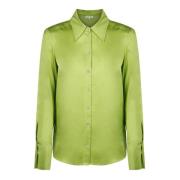 Groene Zijden Blouse Slim Fit Patrizia Pepe , Green , Dames