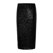 Zwarte Pailletten Rok Soaked in Luxury , Black , Dames