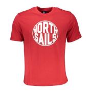 Rode T-shirt met korte mouwen en logo North Sails , Red , Heren