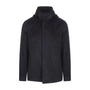 Waterafstotende Navy Blue Cashmere Overjas Ermenegildo Zegna , Black ,...