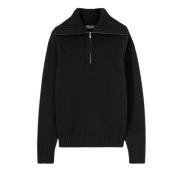 Zwarte Cashmere Half-Zip Sweater Loro Piana , Black , Dames