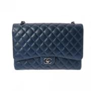 Pre-owned Leather chanel-bags Chanel Vintage , Blue , Dames