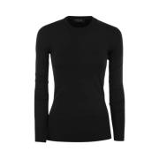 Geribbelde Longsleeve Top Fabiana Filippi , Black , Dames