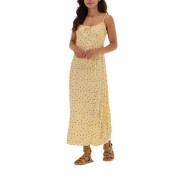 Gele Saffierprint Maxi Jurk Envii , Yellow , Dames