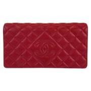 Pre-owned Leather wallets Chanel Vintage , Red , Dames