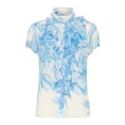 Zomerbladeren Crinkle Shirt Blouse Saint Tropez , Blue , Dames