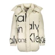 Beige Polyester Jas met Afneembare Capuchon Calvin Klein , Beige , Her...