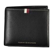 Heren Portemonnee Zwart Contrast Logo Tommy Hilfiger , Black , Heren