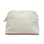 Pre-owned Cotton pouches Hermès Vintage , White , Dames