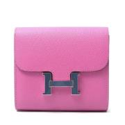 Pre-owned Leather wallets Hermès Vintage , Pink , Dames