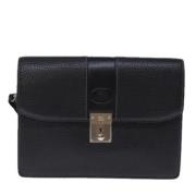 Pre-owned Leather clutches Burberry Vintage , Black , Dames