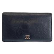 Pre-owned Leather wallets Chanel Vintage , Black , Dames