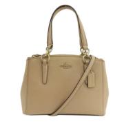 Pre-owned Leather handbags Coach Pre-owned , Beige , Dames