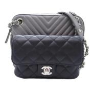 Pre-owned Leather chanel-bags Chanel Vintage , Gray , Dames