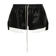 Zwarte leren boxershorts Rick Owens , Black , Dames