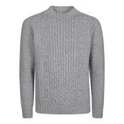 Comfortabele Gebreide Turtle Neck Sweater Drumohr , Gray , Heren