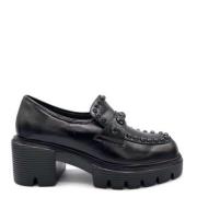 Studded Leather Closed Shoe Black Jeannot , Black , Dames