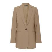 Stijlvolle Blazer Jas Walnoot Soaked in Luxury , Brown , Dames