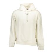 Hoodie Wit Lange Mouw Print Calvin Klein , Beige , Heren