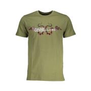 Print Logo Ronde Hals T-Shirt Cavalli Class , Green , Heren