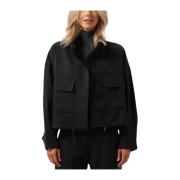 Grijze Elegante Jas voor Vrouwen Suncoo , Black , Dames