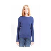 Viscose Longsleeve T-shirt met Logo Gant , Blue , Dames