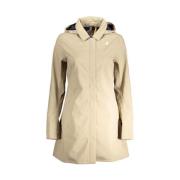 Beige Trenchcoat met Afneembare Capuchon K-Way , Beige , Dames