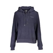 Blauwe Hoodie met Logo Print Tommy Hilfiger , Blue , Dames