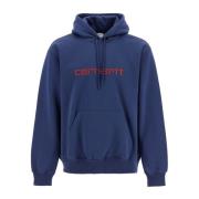 Gezellige hoodie met geborduurde letters Carhartt Wip , Blue , Heren