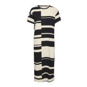 Zwart en Sandshell Block Jurk Soaked in Luxury , Black , Dames