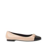 Elegante Beige Zwarte Ballerina Schoenen Tory Burch , Beige , Dames