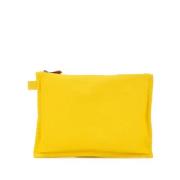 Pre-owned Canvas handbags Hermès Vintage , Yellow , Dames