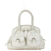 Pre-owned Leather handbags Dior Vintage , White , Dames