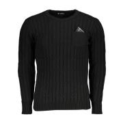 Twisted Crew Neck Sweater met Zak U.s. Polo Assn. , Black , Heren