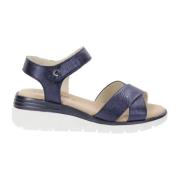 Leren Sandalen voor Vrouwen Cinzia Soft , Blue , Dames