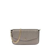 Gunmetal Club Multi-Function Clutch Pourchet Paris , Gray , Dames