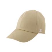 Katoenen Signature Cap in Beige Courrèges , Beige , Dames