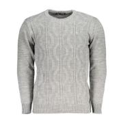 Twisted Crew Neck Sweater Contrast Details U.s. Polo Assn. , Gray , He...