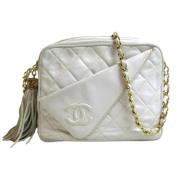 Pre-owned Leather chanel-bags Chanel Vintage , White , Dames