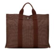 Pre-owned Canvas handbags Hermès Vintage , Brown , Dames