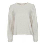 Zachte Geribbelde Longsleeve Oversized Fit American Vintage , Beige , ...