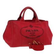 Pre-owned Canvas handbags Prada Vintage , Red , Dames